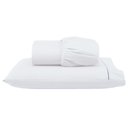 Roupa de Cama Solteiro 400 Fios 2 Peças 100% Toque Macio Cor:branco - 1