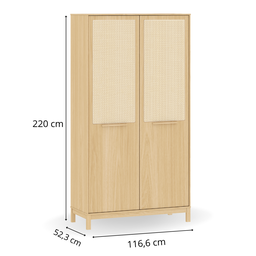 Guarda Roupa Infantil 2 Portas Mdf Carvalho Malva Linha Indy - 4