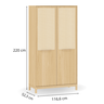 Guarda Roupa Infantil 2 Portas Mdf Carvalho Malva Linha Indy - 4