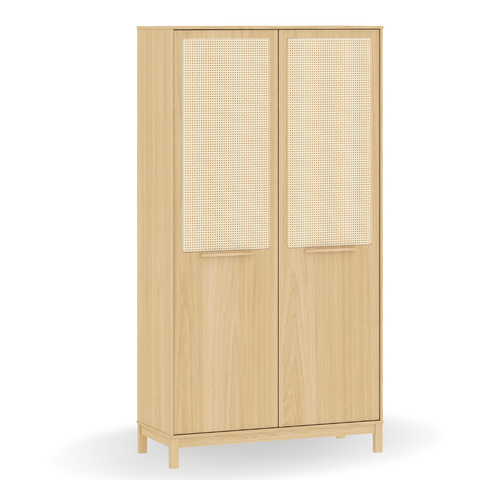 Guarda Roupa Infantil 2 Portas Mdf Carvalho Malva Linha Indy