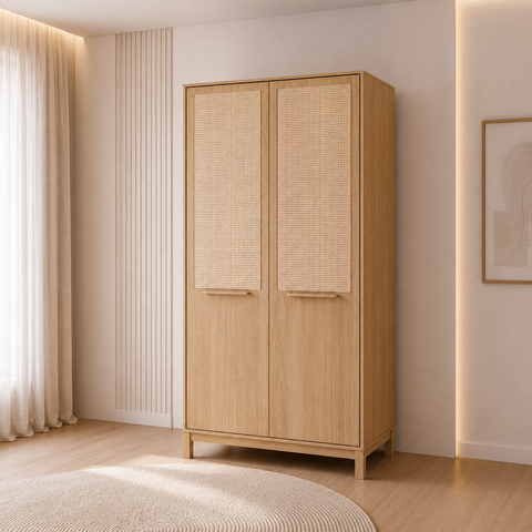 Guarda Roupa Infantil 2 Portas MDF Carvalho Malva Linha Indy