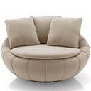 Ver imagem 3 de Kit 02 Poltronas Giratórias para Sala de Estar Kira M03 Veludo Bege - Lyam Decor