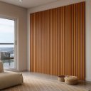 Ver imagem 5 de Estante Home para Tv Suspenso + Painel Grande Ripado Mdf:nature / Branco