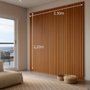 Ver imagem 2 de Estante Home para Tv Suspenso + Painel Grande Ripado Mdf:nature / Branco