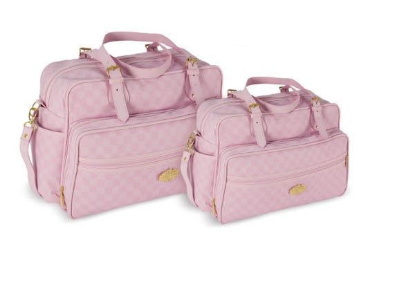 Kit de bolsas bebê paris rosa 2 peças