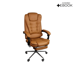 Cadeira para Escritório Presidente Estofada com Apoio para Pés - 3