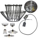 Ver imagem 4 de Lustre Pendente Luminaria Teto Ajustavel Rustica Metal Aramado Casa Sala Quarto Mezanino