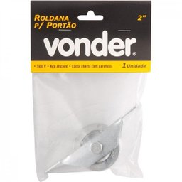Roldana para portão 2" tipo V aço zincado caixa aberta com parafuso Vonder - 2