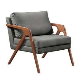 Poltrona Mona Cinza Design Atemporal Salas Quarto Decorativa - 6