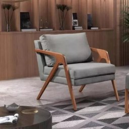 Poltrona Mona Cinza Design Atemporal Salas Quarto Decorativa - 7