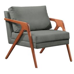 Poltrona Mona Cinza Design Atemporal Salas Quarto Decorativa - 2