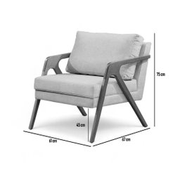 Poltrona Mona Cinza Design Atemporal Salas Quarto Decorativa - 8