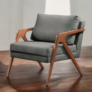 Poltrona Mona Cinza Design Atemporal Salas Quarto Decorativa