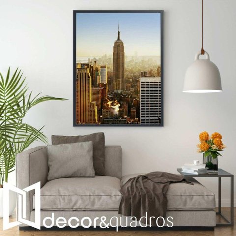 Quadro Empire State 80x120 Cm Tecido Canvas