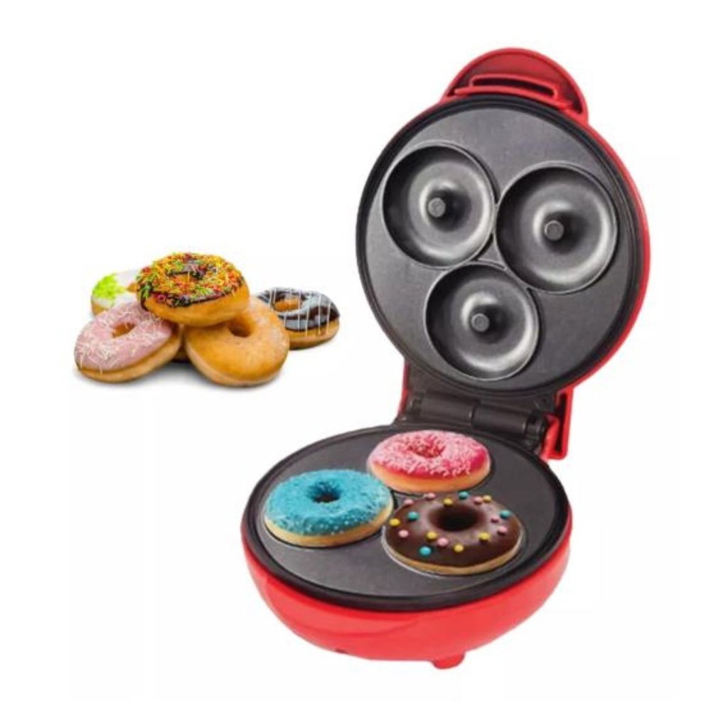 Máquina Donuts Mini Faz 3 Rosquinhas Confeitaria Waffle 220v - 7