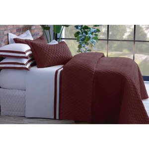 Jogo de Cama Casal Double Branco/malbec 200f 2,20mx2,50m