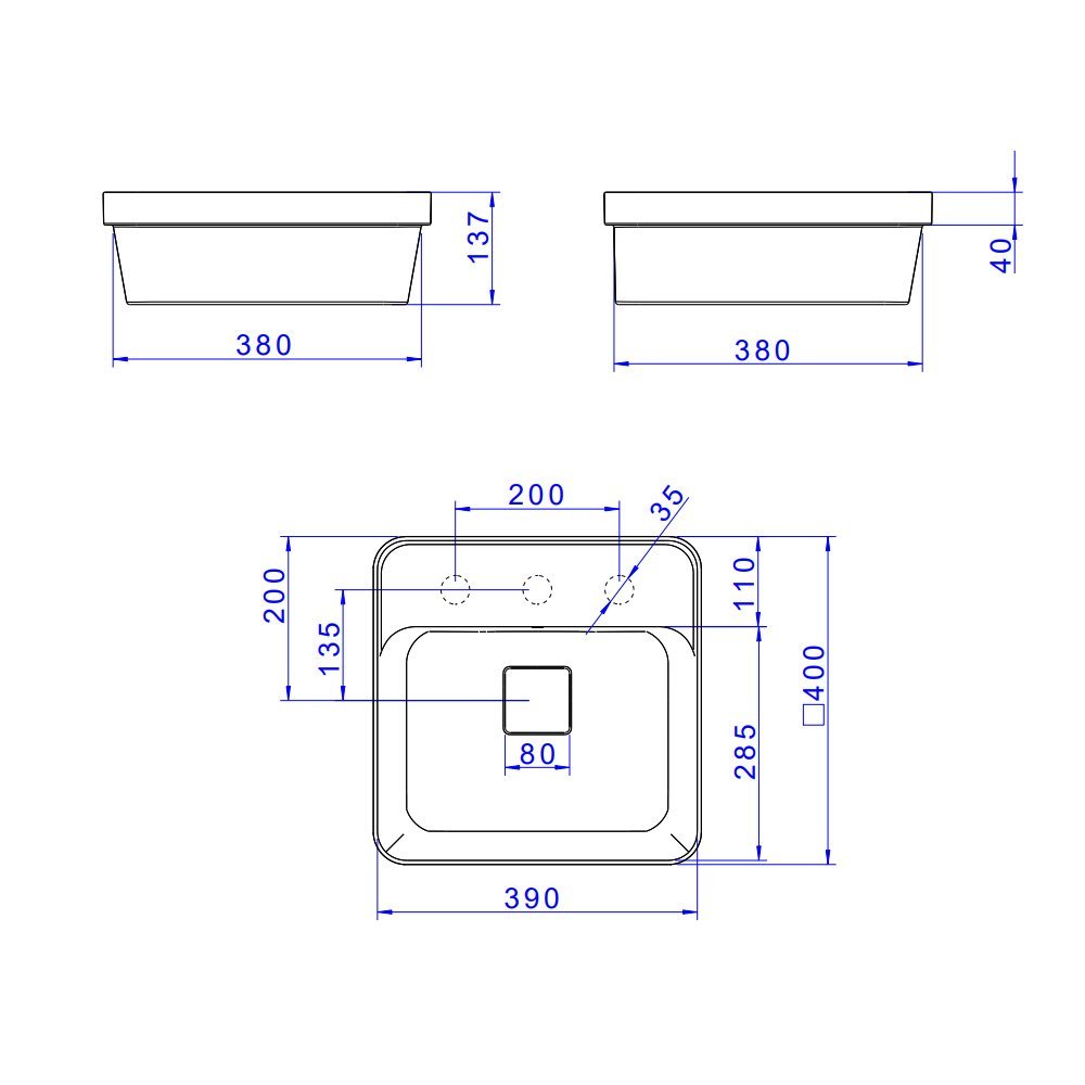 Cuba de Sobrepor Deca Slim 40x40 L.21040.m.17 Quadrada com Mesa Branca - 5