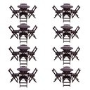 Ver imagem 1 de Kit 8 Jogos de Mesa Dobravel com 4 Cadeiras Tampo Redondo 70x70 Tabaco