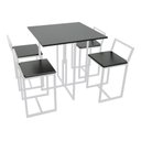Ver imagem 2 de Mesa Prime 4 Cadeiras Quadrada BF Decor Prime Compacta Branco/Preto