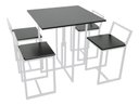 Ver imagem 2 de Mesa Prime 4 Cadeiras Quadrada BF Decor Prime Compacta Branco/Preto
