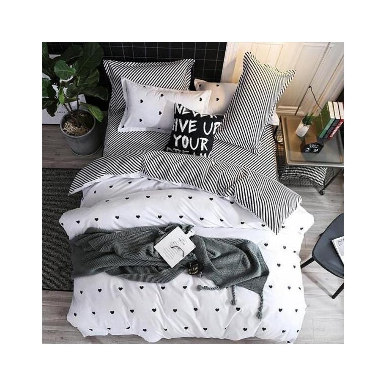 Jogo de Cama Casal Comum 7 Peças Love Edredom e Almofada