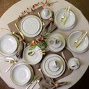 Ver imagem 2 de Jogo 6 Pratos Fundos 25cm 830ml Bio Vanilla Orgânico Cerâmica Porto Brasil Mesa Posta Sopas Caldos