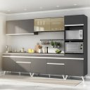 Ver imagem 1 de Cozinha Completa Modulada Bogotá 5 Peças Multimóveis com Vidro Reflecta, Puxador e Pés Personalizáveis