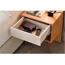 Ver imagem 3 de Cabeceira Box Zara Freijó com Off White Casal e Queen Extensível com Mesa de Cabeceira e Capitonê -