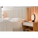 Ver imagem 5 de Cabeceira Box Zara Freijó com Off White Casal e Queen Extensível com Mesa de Cabeceira e Capitonê -