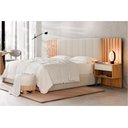 Ver imagem 2 de Cabeceira Box Zara Freijó com Off White Casal e Queen Extensível com Mesa de Cabeceira e Capitonê -