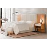 Cabeceira Box Zara Freijó com Off White Casal e Queen Extensível com Mesa de Cabeceira e Capitonê -  - 2