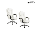 Ver imagem 3 de Kit 2 Cadeiras Presidente Ergonômica Apoio para Pés - Branco