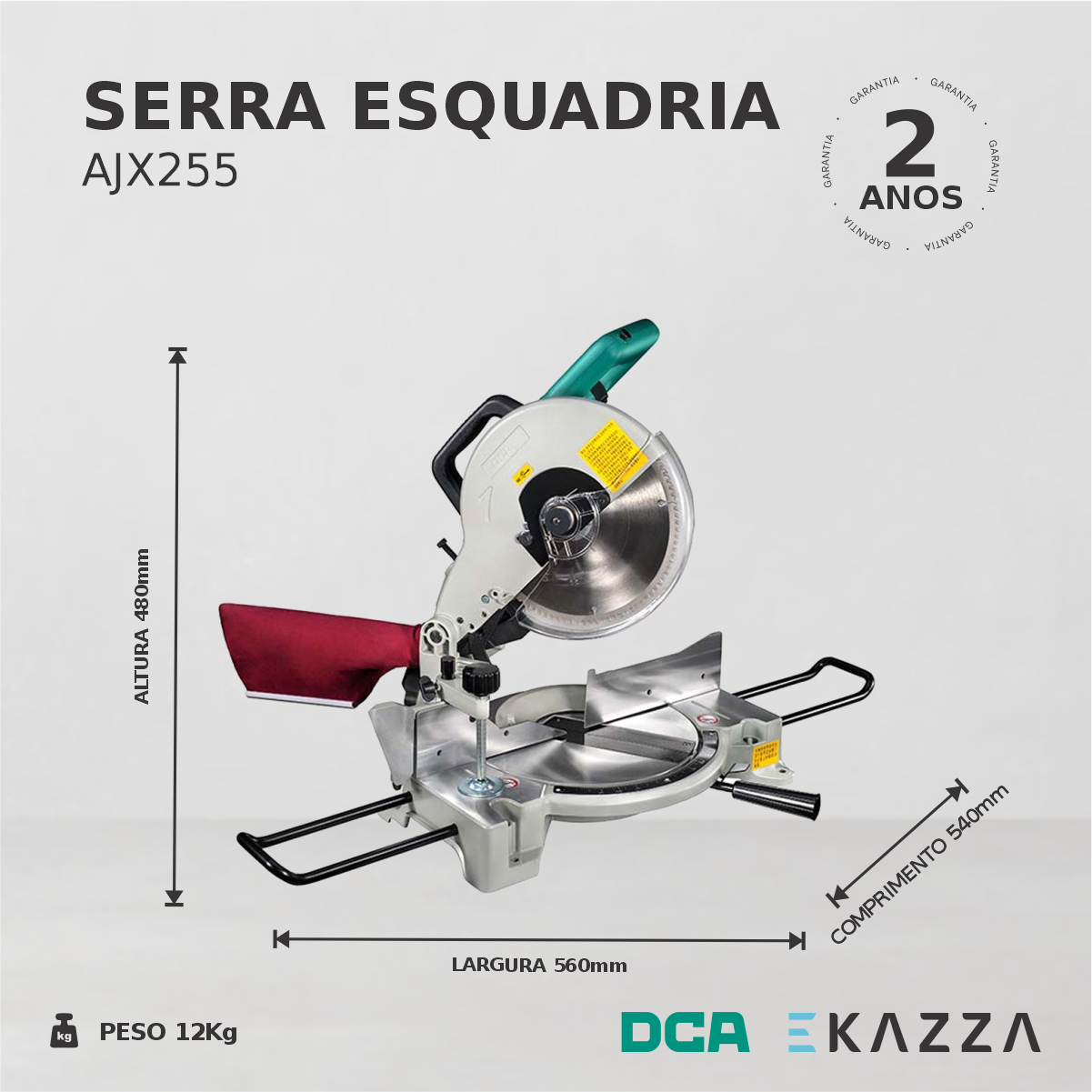 Serra Esquadria 10'' 1650w Ajx255 - Dca Voltagem:220v - 4