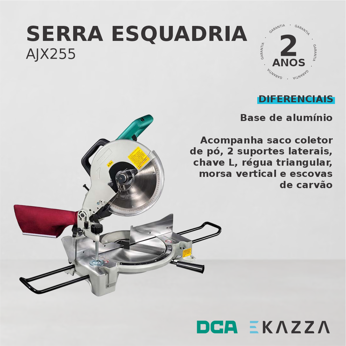 Serra Esquadria 10'' 1650w Ajx255 - Dca Voltagem:220v - 2