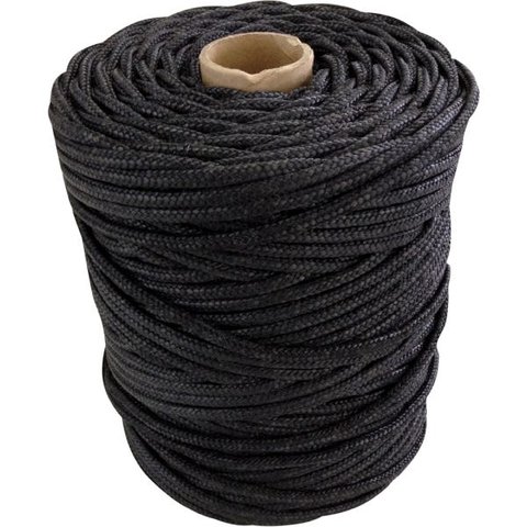 Rolo 50 Mt Corda Trançada Poliéster Virgem Oleada 10mm Preta