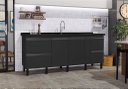 Ver imagem 1 de Gabinete Cozinha Mdf 1,74m Elegance com 8 Pés Pré-montado:preto