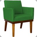 Ver imagem 1 de Poltrona Decorativa para Sala Recepção Consultório Escritório Base em Madeira Divine Suede