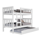 Ver imagem 1 de Cama Beliche com Auxiliar Capri 100% Mdf Compacta Branca Design Moderno Grade e Escada para Quarto