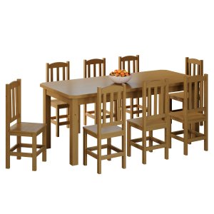 Conjunto Sala de Jantar 200x88 com 8 Cadeiras Diamante - Nemargi:nogueira