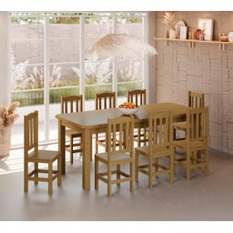 Conjunto Sala de Jantar 200x88 com 8 Cadeiras Diamante - Nemargi:nogueira - 2