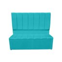 Ver imagem 1 de Jogo Cabeceira e Recamier Baú para Cama Box Casal King 1.95:azul Turquesa