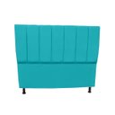 Ver imagem 2 de Jogo Cabeceira e Recamier Baú para Cama Box Casal King 1.95:azul Turquesa