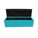 Ver imagem 4 de Jogo Cabeceira e Recamier Baú para Cama Box Casal King 1.95:azul Turquesa