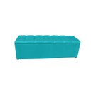 Ver imagem 3 de Jogo Cabeceira e Recamier Baú para Cama Box Casal King 1.95:azul Turquesa