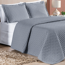 Ver imagem 1 de Conjunto Cama Casal Queen Size Melody Bordada 200 Fios Extra Macio - Ravena:cinza