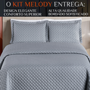 Ver imagem 2 de Conjunto Cama Casal Queen Size Melody Bordada 200 Fios Extra Macio - Ravena:cinza