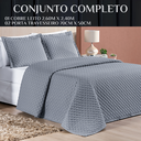 Ver imagem 6 de Conjunto Cama Casal Queen Size Melody Bordada 200 Fios Extra Macio - Ravena:cinza