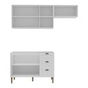 Ver imagem 4 de Armário de Cozinha Americana Modulada 190cm com Balcão para Pia Multimóveis CR20493 Branco