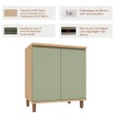 Ver imagem 2 de Balcão para Cozinha 100% MDF 80 cm 2 Portas Lótus Carvalho/Verde