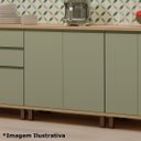 Ver imagem 5 de Balcão para Cozinha 100% MDF 80 cm 2 Portas Lótus Carvalho/Verde